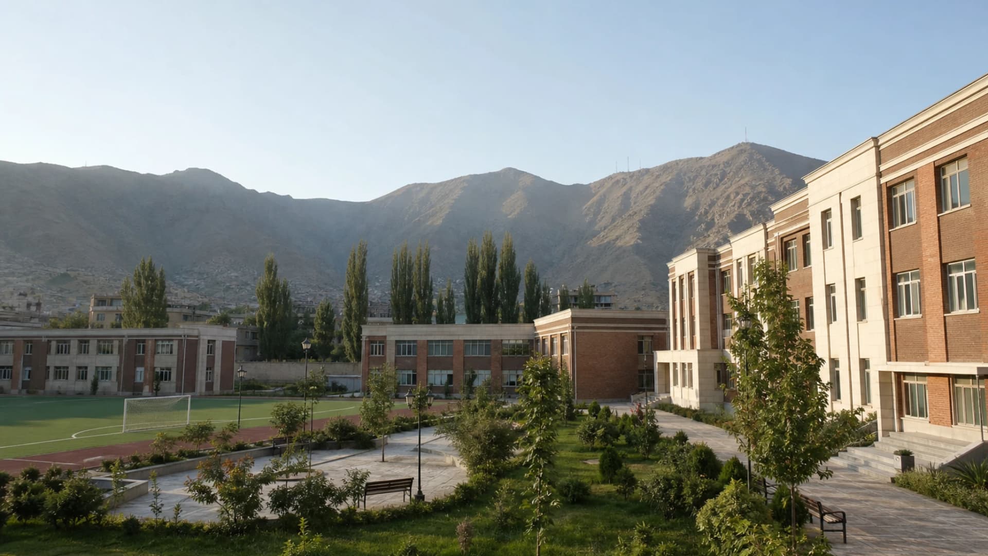 Illustrative campus setting for Amani High School in Kabul
