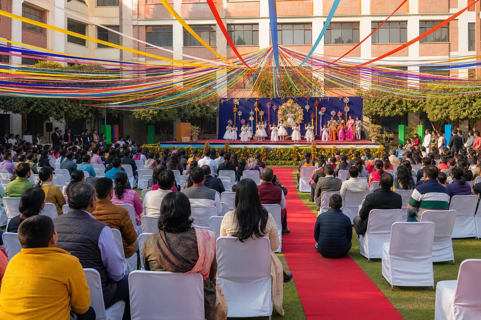 Students performing at a school cultural event